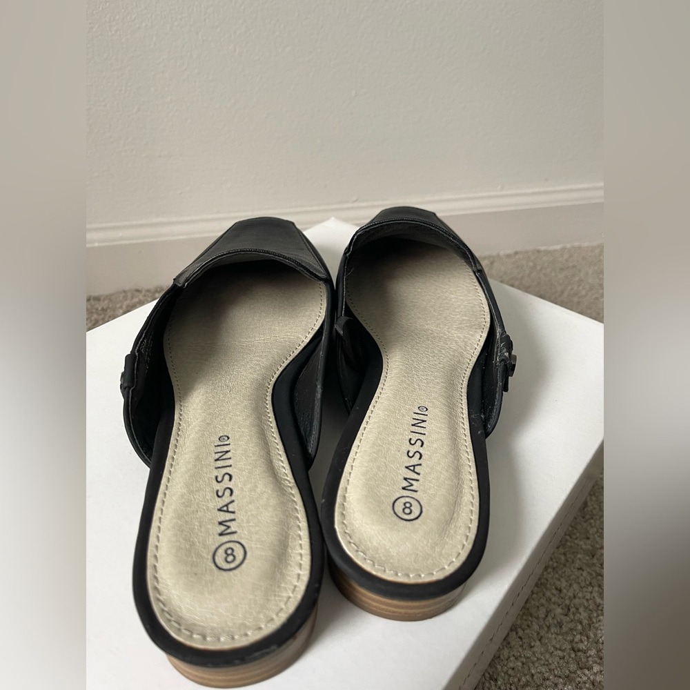 Massimo Black Women's Slip-On Shoes Massini Remi Black Slip on Flats Size 8 - Picture 8 of 10